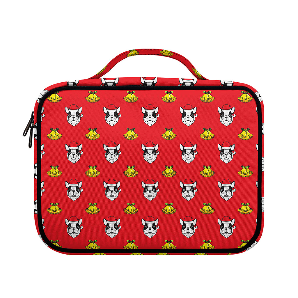 Christmas French Bulldog Santa Print Briefcase Bible Bag