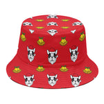Christmas French Bulldog Santa Print Bucket Hat