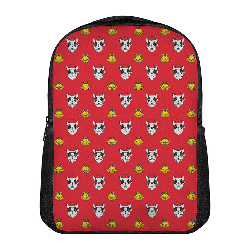 Christmas French Bulldog Santa Print Casual Backpack