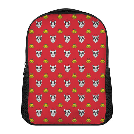 Christmas French Bulldog Santa Print Casual Backpack