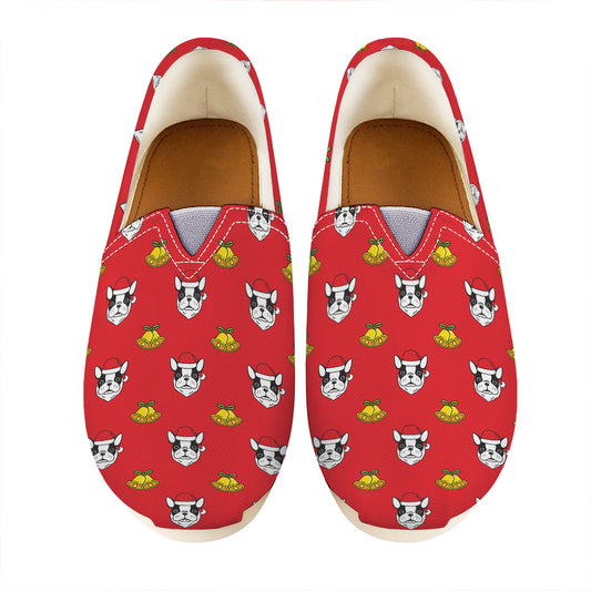 Christmas French Bulldog Santa Print Casual Shoes