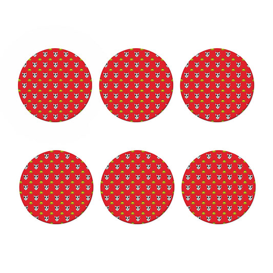Christmas French Bulldog Santa Print Coaster Set