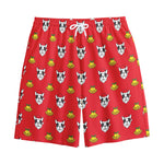 Christmas French Bulldog Santa Print Cotton Shorts