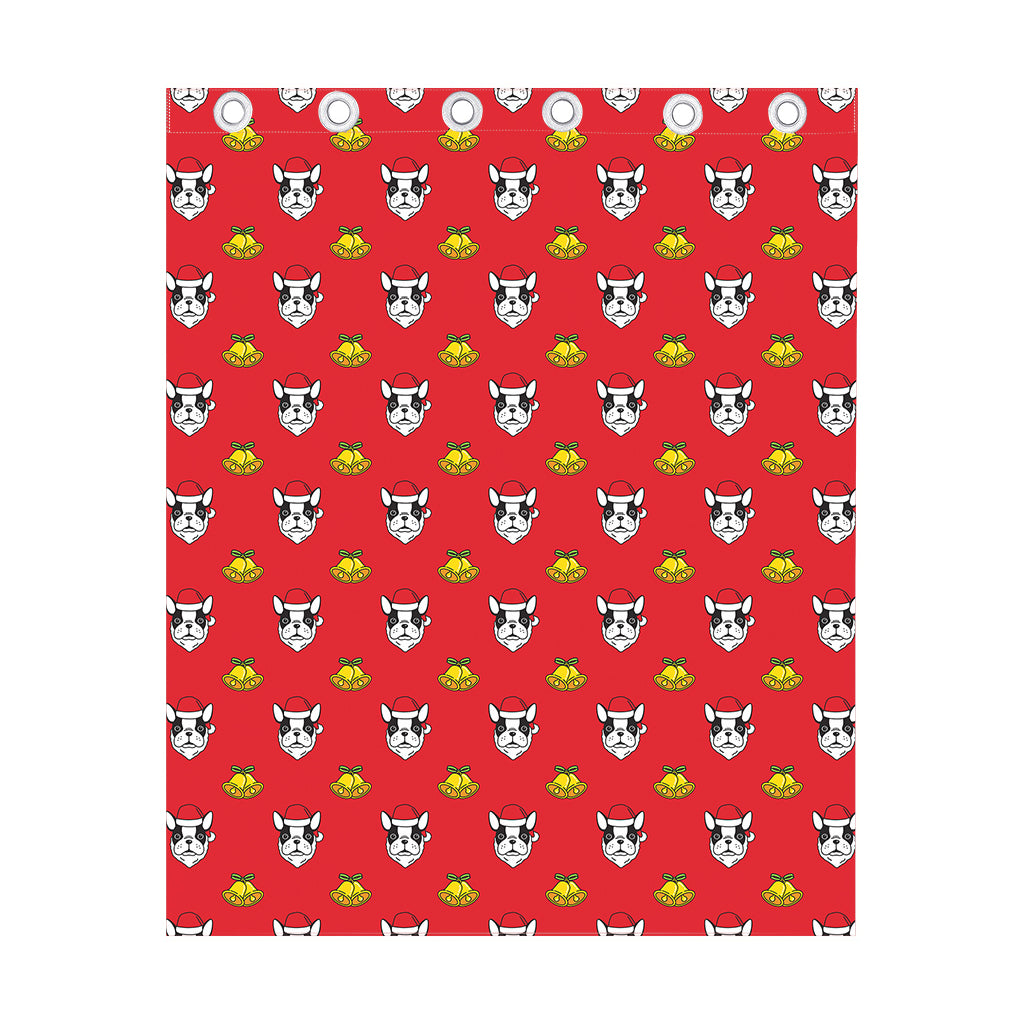 Christmas French Bulldog Santa Print Curtain