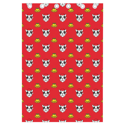 Christmas French Bulldog Santa Print Curtain