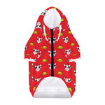 Christmas French Bulldog Santa Print Dog Zip Up Hoodie