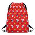 Christmas French Bulldog Santa Print Drawstring Backpack