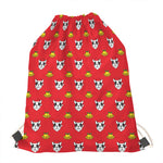 Christmas French Bulldog Santa Print Drawstring Bag