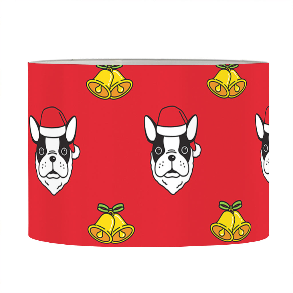Christmas French Bulldog Santa Print Drum Lamp Shade