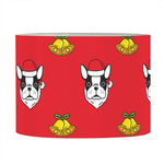 Christmas French Bulldog Santa Print Drum Lamp Shade