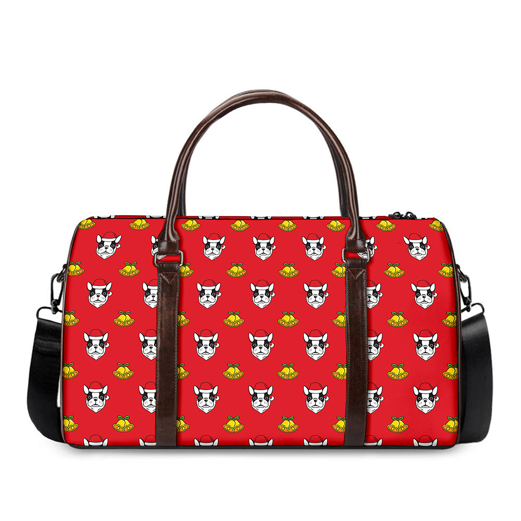 Christmas French Bulldog Santa Print Duffle Bag