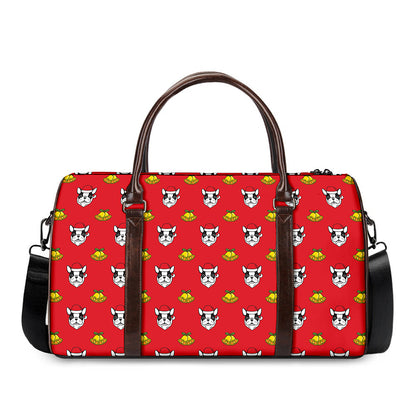 Christmas French Bulldog Santa Print Duffle Bag