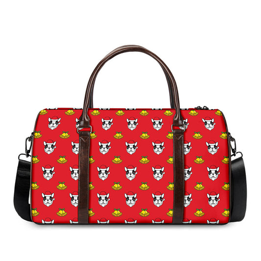 Christmas French Bulldog Santa Print Duffle Bag