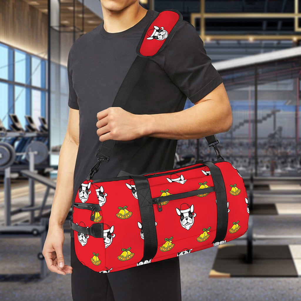 Christmas French Bulldog Santa Print Gym Bag