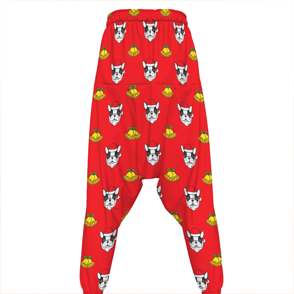 Christmas French Bulldog Santa Print Hammer Pants