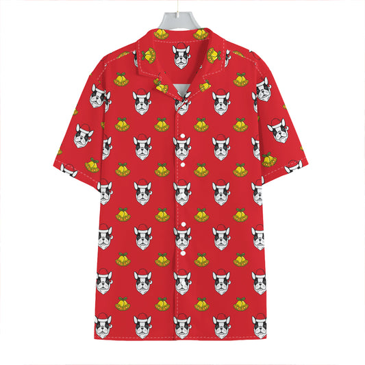 Christmas French Bulldog Santa Print Hawaiian Shirt