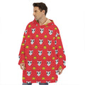 Christmas French Bulldog Santa Print Hoodie Blanket