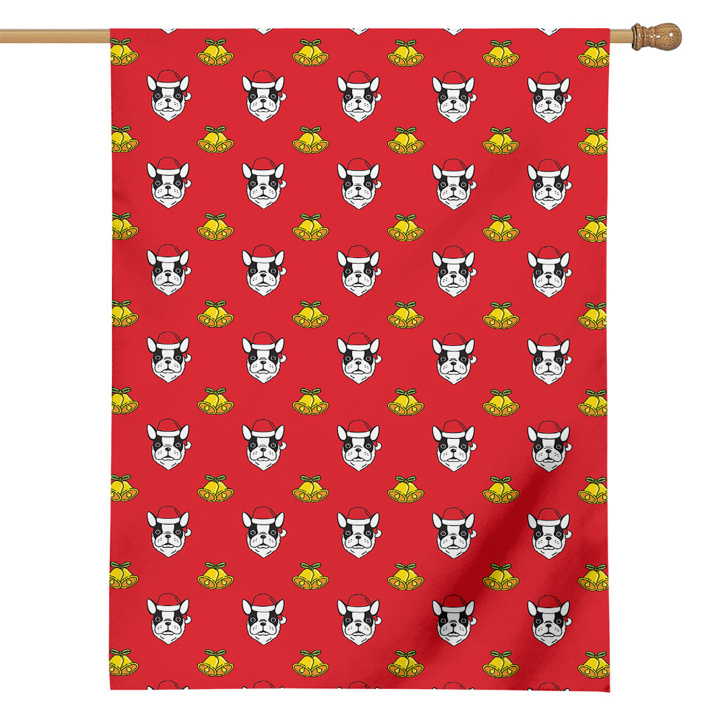 Christmas French Bulldog Santa Print House Flag