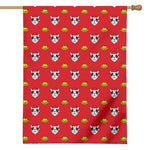 Christmas French Bulldog Santa Print House Flag