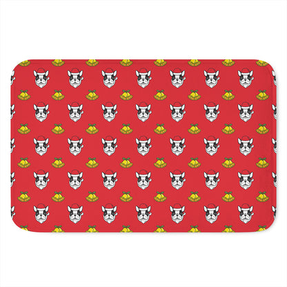 Christmas French Bulldog Santa Print Indoor Door Mat