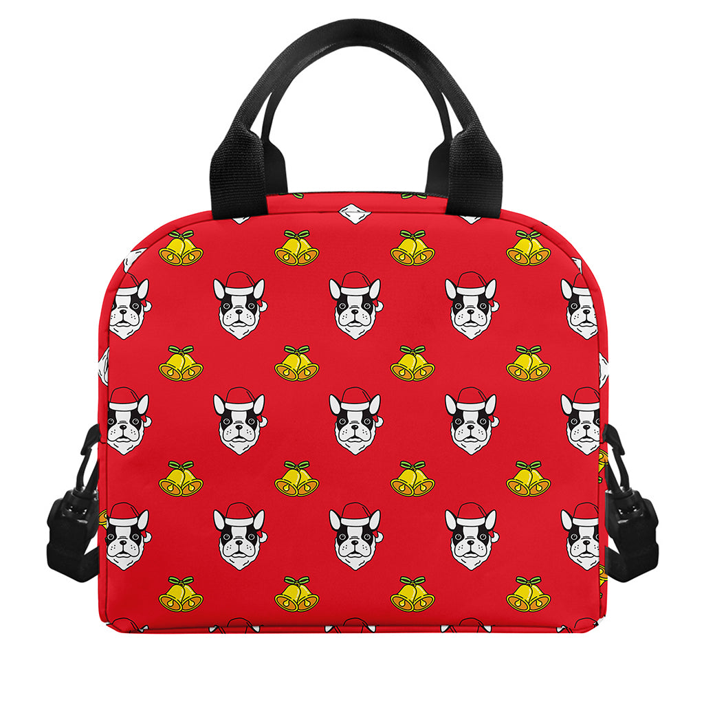 Christmas French Bulldog Santa Print Insulated Lunch Bag