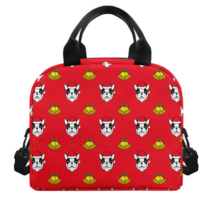 Christmas French Bulldog Santa Print Insulated Lunch Bag