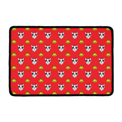 Christmas French Bulldog Santa Print Kitchen Mat