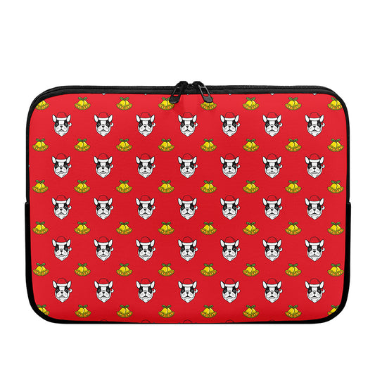 Christmas French Bulldog Santa Print Laptop Sleeve