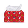 Christmas French Bulldog Santa Print Leather Tissue Box Cover