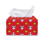 Christmas French Bulldog Santa Print Leather Tissue Box Cover