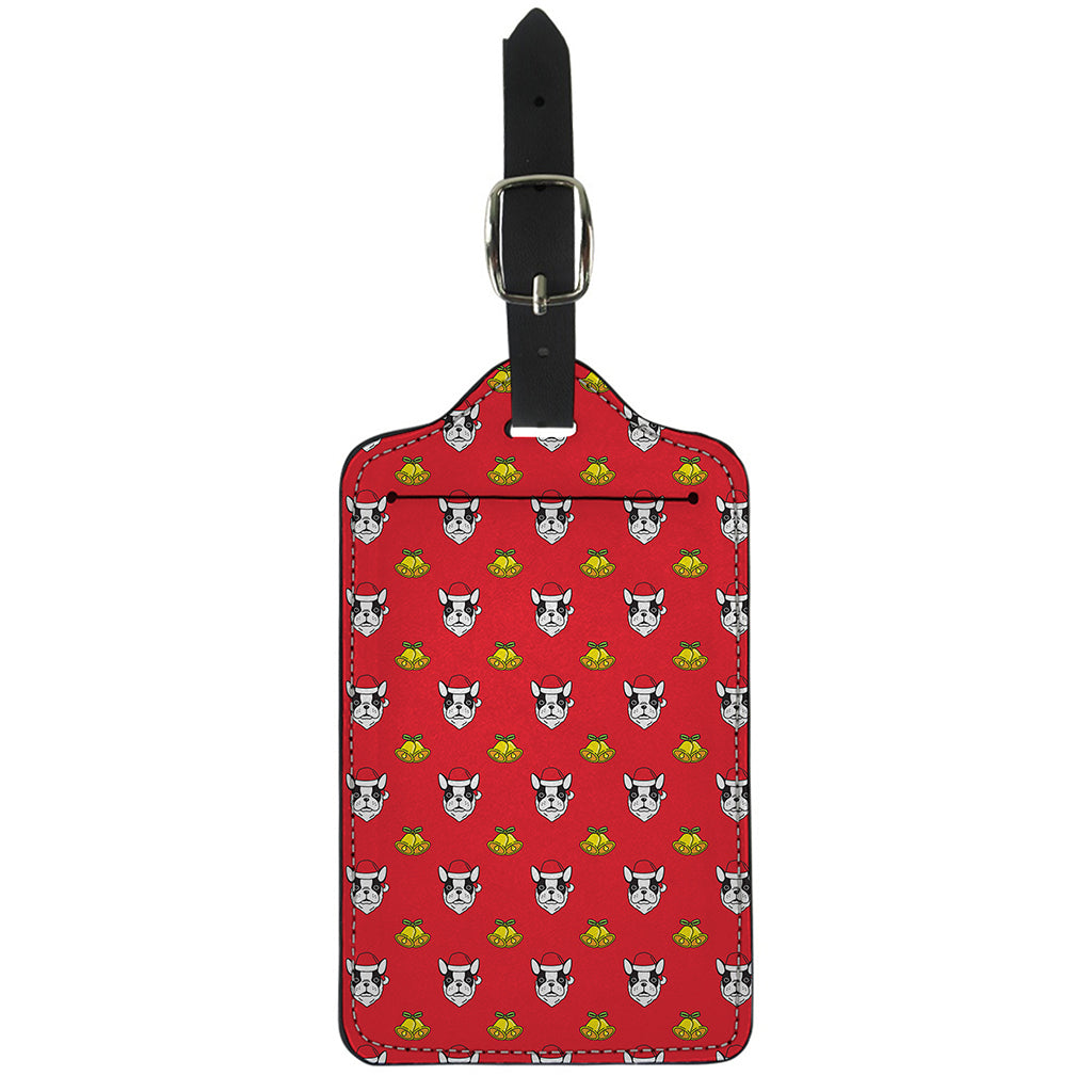 Christmas French Bulldog Santa Print Luggage Tag
