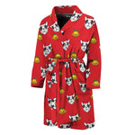 Christmas French Bulldog Santa Print Men's Bathrobe