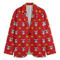 Christmas French Bulldog Santa Print Men's Blazer