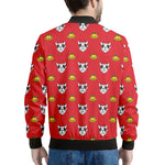 Christmas French Bulldog Santa Print Men's Bomber Jacket
