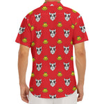 Christmas French Bulldog Santa Print Men's Deep V-Neck Shirt