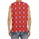 Christmas French Bulldog Santa Print Men's Fitness Tank Top