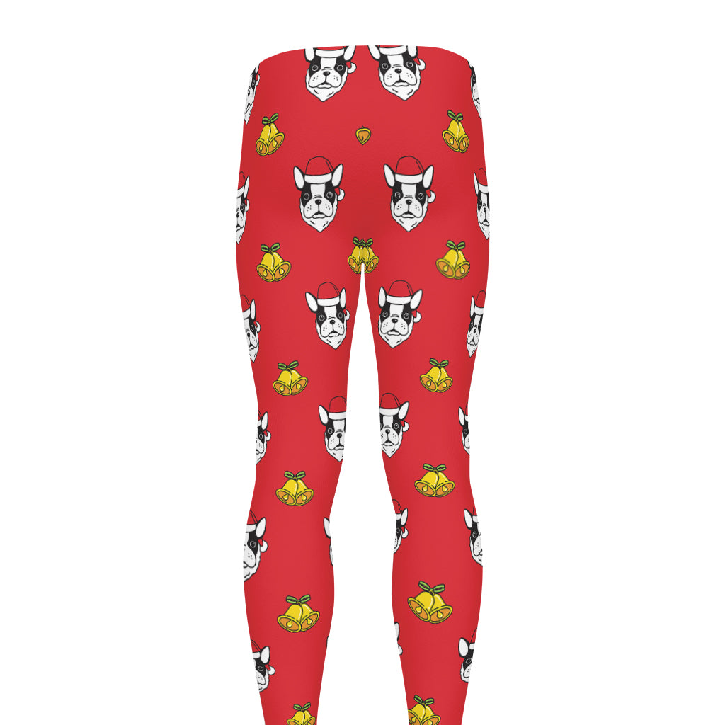 Christmas French Bulldog Santa Print Men's leggings