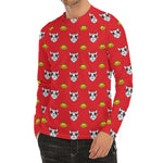 Christmas French Bulldog Santa Print Men's Long Sleeve Rash Guard