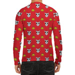 Christmas French Bulldog Santa Print Men's Long Sleeve Rash Guard