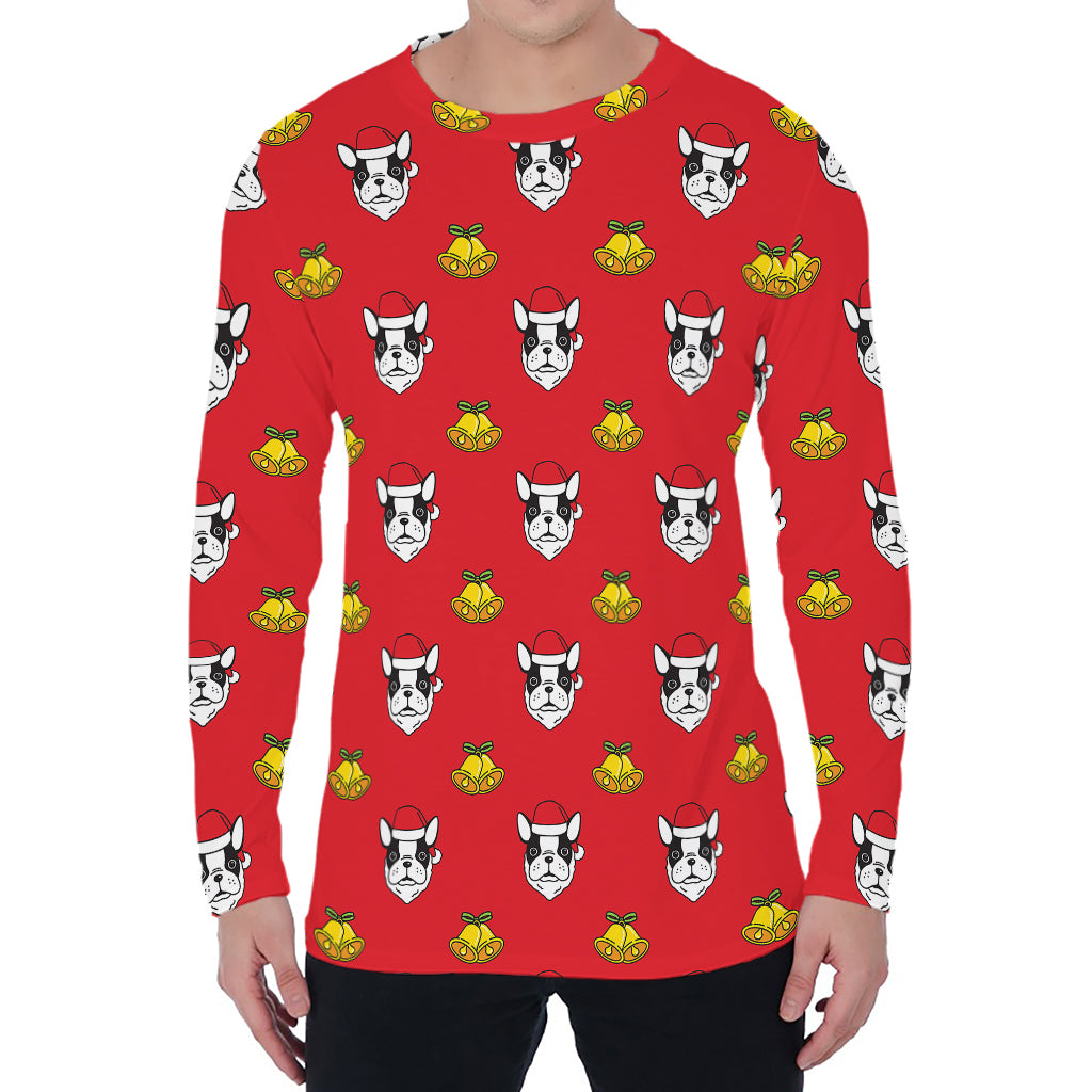 Christmas French Bulldog Santa Print Men's Long Sleeve T-Shirt
