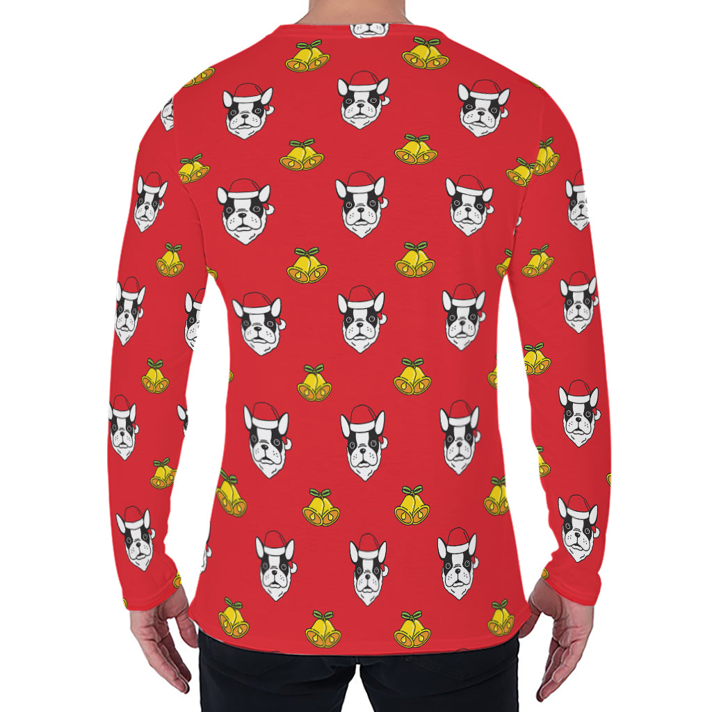 Christmas French Bulldog Santa Print Men's Long Sleeve T-Shirt