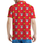 Christmas French Bulldog Santa Print Men's Polo Shirt