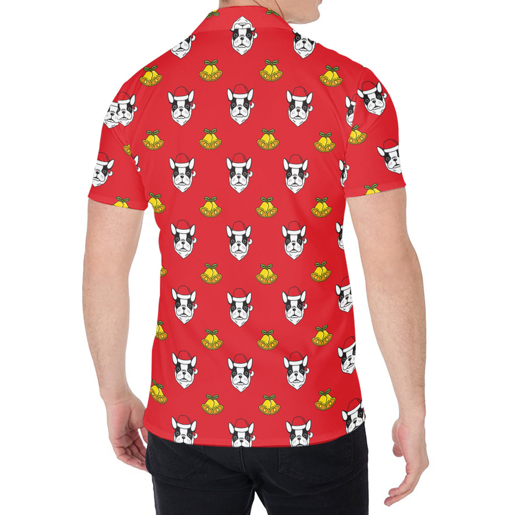 Christmas French Bulldog Santa Print Men's Shirt