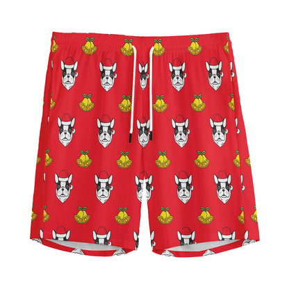 Christmas French Bulldog Santa Print Men's Sports Shorts