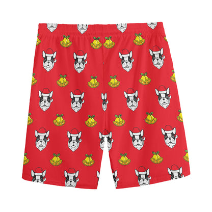Christmas French Bulldog Santa Print Men's Sports Shorts