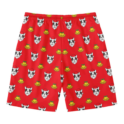 Christmas French Bulldog Santa Print Men's Swim Trunks
