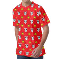 Christmas French Bulldog Santa Print Men's Velvet T-Shirt