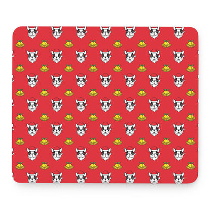 Christmas French Bulldog Santa Print Mouse Pad