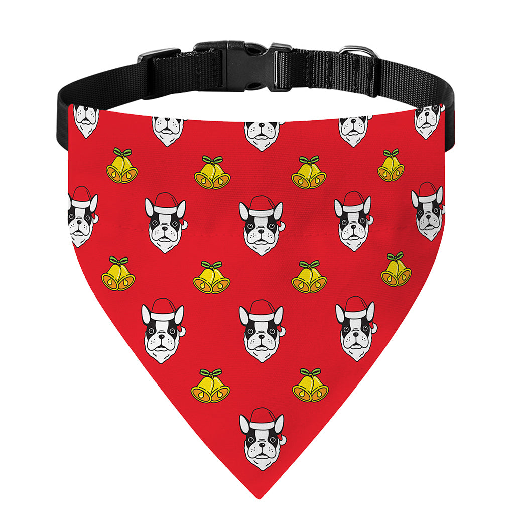 Christmas French Bulldog Santa Print Over The Collar Dog Bandana