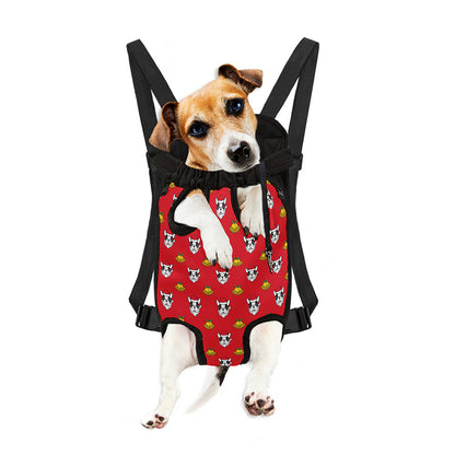 Christmas French Bulldog Santa Print Pet Carrier Backpack